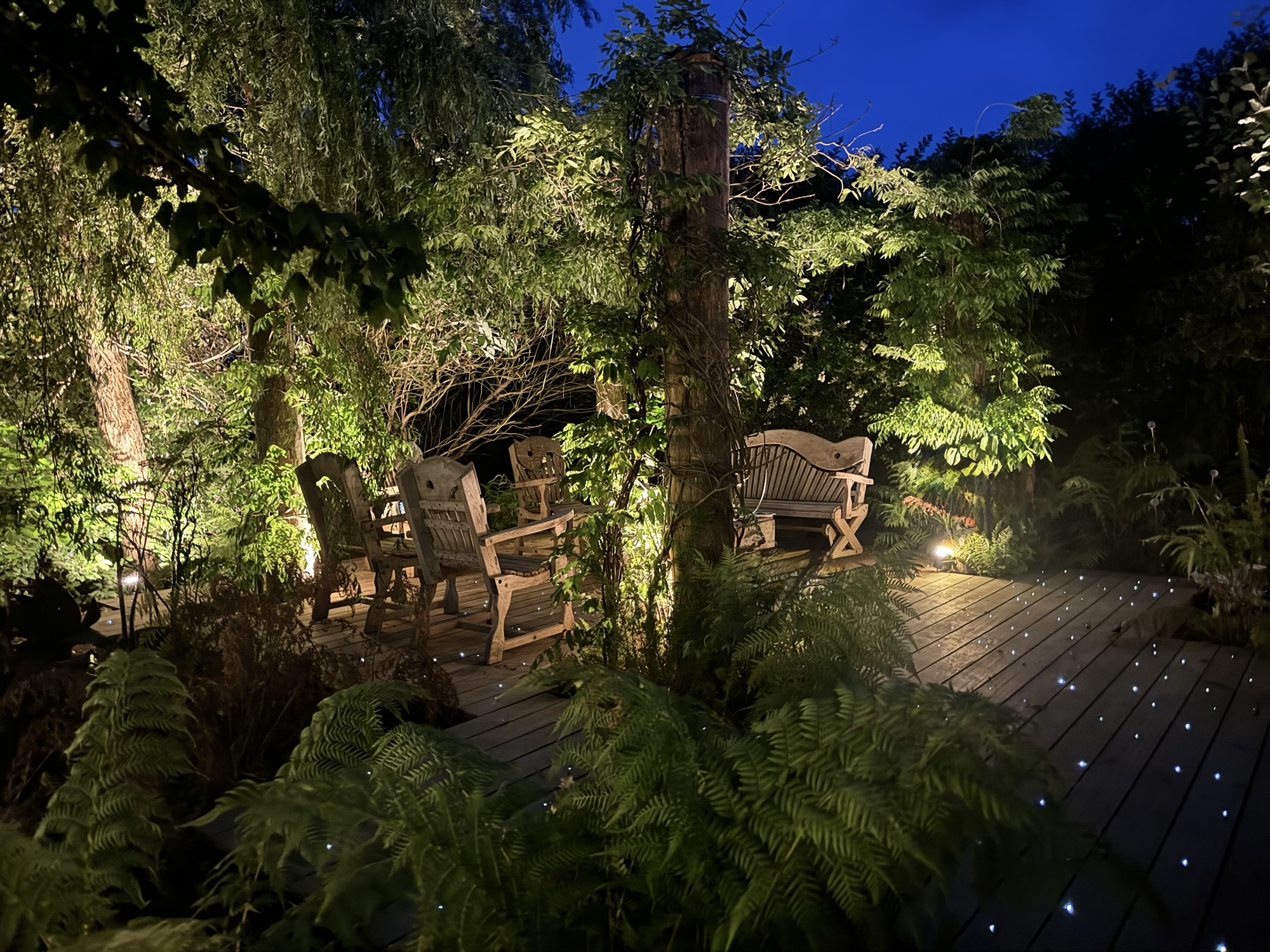 Rolls Royce fibre optic garden lighting